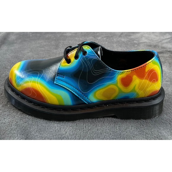 Dr. Martens Shoes - DR. MARTENS 1461 Genix Nappa Womens 7 Leather Oxford Shoes Heat Map Print
